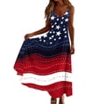 thumbnail image 6 of ChaoHeng Womens Dresses Sundresses for 2026 Independence Day Red White Blue Round Neck Printed Loose Dress Multicolor S, 6 of 7