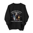 thumbnail image 5 of larppty Women's 250 Anniversary USA Shirt America 250 Printed Sweatshirt Casual 250 Years of Liberty Flag Patriotic Tops (Black, L), 5 of 9