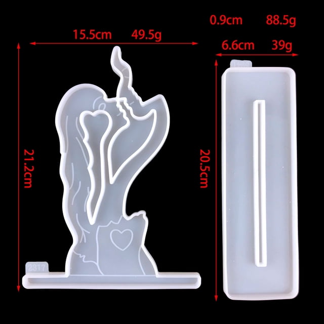 Agiferg Couple Silicone Epoxy Mould Kit Epoxy Pouring Handmade Desktop Decoration Craft Home Decor