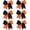Orange, variant on Jinswick 6PCS 8" Large Glitter Cheer Bows Colorful Shimmer Shiny Cheer Hair Bows Elastic Band Ponytail Holder for Cheerleader Girls Sports -Red Black