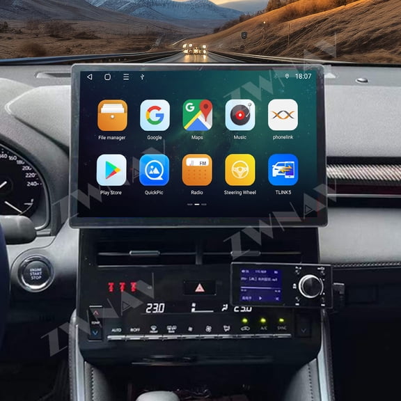 ZWNAV 13.3 inch Car Radio for Toyota Avalon 2019-2024 Wireless Carplay Android Auto Multimedia Player GPS Navigation Stereo Screen