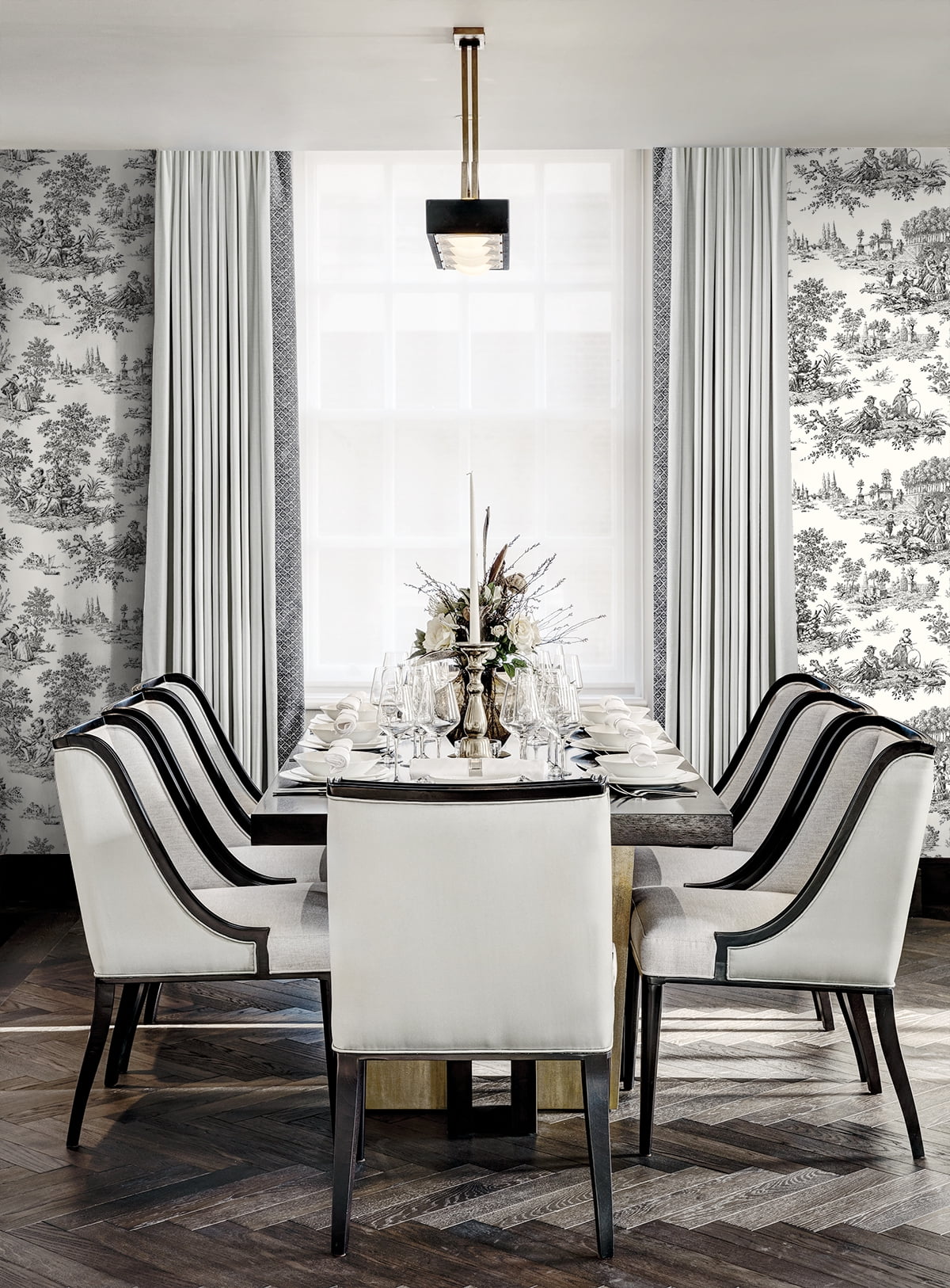NextWall Inkwell Chateau Toile Peel and Stick Wallpaper
