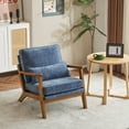 thumbnail image 6 of Ktaxon Accent Chair Chenille Upholstered Armchair, Reading Club Chair with Pillow for Living Room Bedroom Furniture Blue, 6 of 7