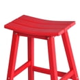 thumbnail image 5 of WestinTrends Malibu HDPE Outdoor Patio 24" Counter Stool Saddle Seat, Red, 5 of 13