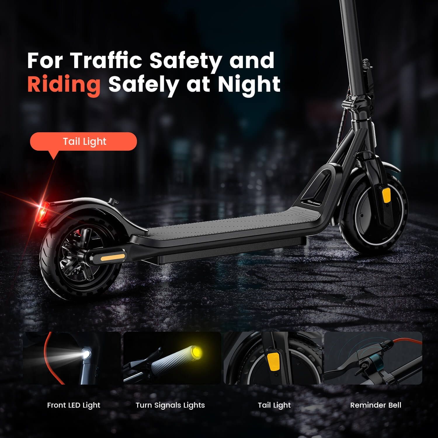 5TH WHEEL W16S 300W Electric Scooter with Turn Signal, 8.5” Solid Tires, 18mph & 12Miles Range, Folding Commuting E-Scooter for Adults with APP Control, UL 2272