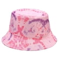 thumbnail image 1 of Sombrero de pescador teñido anudado estampado, sombrero de protección solar para exteriores, sombrero de tazón de doble cara con graffiti, 1 of 5