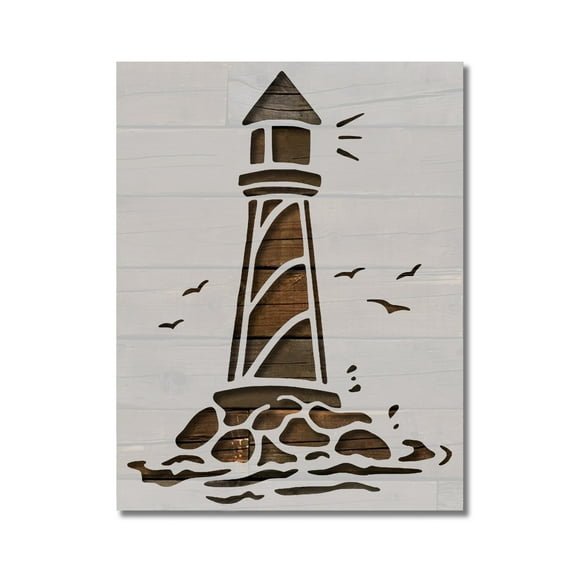 Nautical Lighthouse Light House Stencil Template Reusable 8.5 x 11 for Painting on Walls, Wood, Etc. By Stencilville