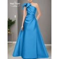 thumbnail image 3 of Vestido de noche elegante de satén Formal personalizado, vestido de fiesta de un solo hombro, largo hasta el suelo, plisado, bonito vestido de fiesta de boda de lujo, 3 of 5