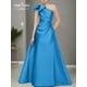thumbnail image 3 of Vestido de noche elegante de satén Formal personalizado, vestido de fiesta de un solo hombro, largo hasta el suelo, plisado, bonito vestido de fiesta de boda de lujo, 3 of 5
