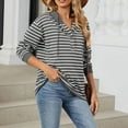 thumbnail image 3 of 50% off Clear!Sawvnm Women's Spring And Summer Hooded Striped Contrasting Splicing Long Sleeved Loose Sweatshirt Gifts Clearance, 3 of 9