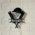 thumbnail image 2 of Handmadetneonsign Custom Helmet Cricket Bat Metal Wall Art LED Light - Personalized Cricket Player, 2 of 3