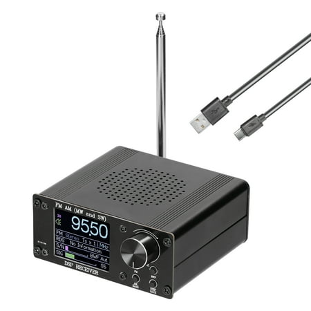 

Tomshine DSP Receiver Frequency and Amplitude Modulation Modes Adjustable Digital Display with Bandwidth Volumes Step Frequency Adjustment Function