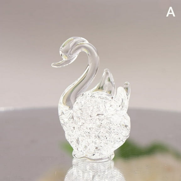 1Pc Crystal Swan figurine Glass Animal Ornament Swan Crystal Figurines Home Desk Decoration Miniature Creative Gift