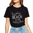 thumbnail image 2 of Beach Shirt for Women The Beach is My Happy Place Short Sleeve Casual Summer Vacation Tees Top, 2 of 5