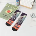 thumbnail image 7 of Pofeuu Astronaut With American Flag Print 30cm Socks, Adult Running Hiking Socks for Youth and Adult, 7 of 7