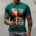 thumbnail image 2 of Plus Size Fake Muscle Shirts for Men 2024 Funny Holiday T-shirt Short Sleeve 3D Printed Tees for Going Out Resort, 2 of 6