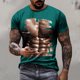 thumbnail image 2 of Camisetas de Manga Larga de los Hombres Casual Muscle Print Graphic Tee, Camiseta de Cuello de Tripulación de Manga Corta para las Vacaciones Diarias, 2 of 9