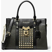 Michael Kors Nouveau Hamilton Ladies Large Black Leather Satchel Bag 30H9G0HS3Y001