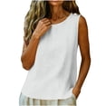 thumbnail image 6 of Tank Tops for Women Solid Color Sleeveless Crew Neck Trendy Casual Dressy Pullover Shirt Workout Blouses, 6 of 7