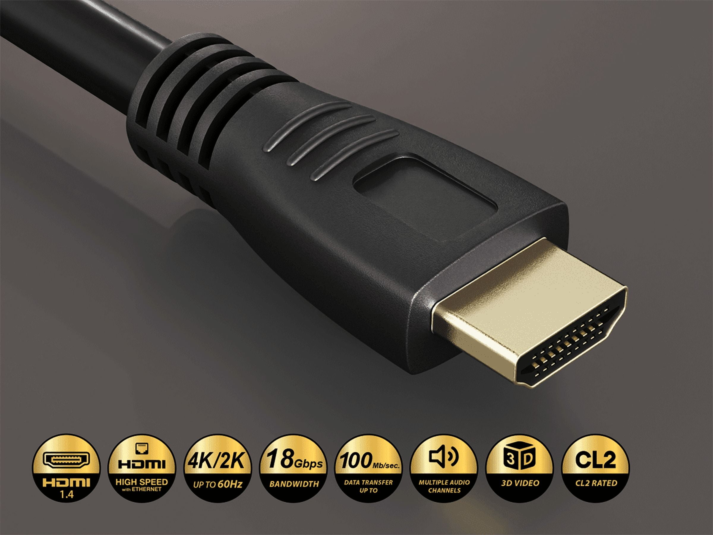 Cable Leader 40ft CL2 Rated High Speed HDMI Cable with Ethernet, 4K Support, 26 AWG, Black