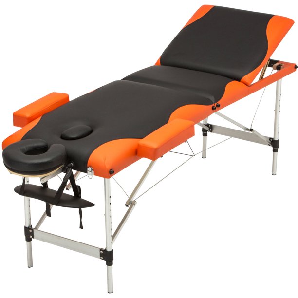 84"L Folding Massage Table Aluminum Frame 3 Fold Portable Massage Bed With Carrying Bag 3 Fold