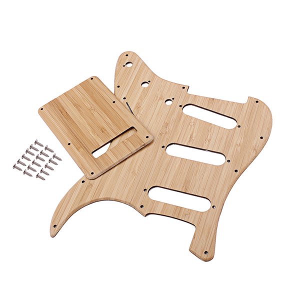 Sonducket Golpeador de bambú, placa para rascar, cubiertas de pastillas Retro sólidas a la moda, perillas, interruptor, punta, golpeador, Accesorios para instrumentos musicales