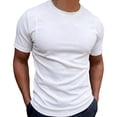 thumbnail image 2 of Blmnix Men's T-Shirts Muscle Undershirts Cotton T Shirts T-Shirts Crew Neck White Short Sleeve Mens Shirts Casual,L, 2 of 9