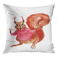 thumbnail image 1 of RYLABLUE Housse de Coussin Écureuil Brun en Pull Rouge Aquarelle Vintage, 1 of 1