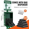 thumbnail image 3 of VEVOR Dog Waste Station with Hand Wash Bottle, Commercial Dog Poop Station, 11.5 Gallons Pet Waste Bin with 50 Can Liners, Bag Dispenser & 600 Waste Bags, Outdoor Dog Waste Disposal System, 3 of 9