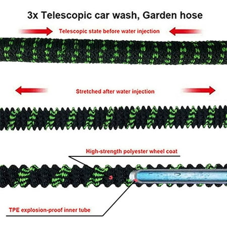 Flexible Magic Telescopic Hose 25ft 100ft Magic Hose Multifunctional Garden Hose Natural Rubber For Watering The Garden Color Green Lengh 25ft 7 5m Walmart Canada