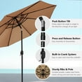 thumbnail image 6 of UltraShades 9FT Outdoor Patio Umbrella with Push Button Tilt and Crank Handle, Market Umbrella with 8 Sturdy Umbrella Ribs, Waterproof for Garden, Deck, Backyard, Pool, Green, 6 of 9