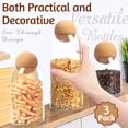 thumbnail image 5 of Glass Jar With Lid Ball Cork Glass Jar Food Storage Container Glass Canisters Decorative Organizer Bottle Canister Jar With Ball Wooden Lids For Grains, Nuts Spices Candies Cookies, Set of 3, 5 of 5