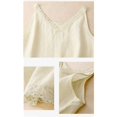 thumbnail image 6 of Womens Summer Tops Solid Color V Neck Lace Patchwork Elegant And Versatile Basic Yellow Plus Size Tank Tops for Women, 6 of 7
