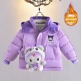 thumbnail image 2 of Kuromi Anime Kawaii Sanrio Ins Chaqueta acolchada de algodón para niños Linda princesa de dibujos animados abrigo grueso ropa regalos para niños, 2 of 5