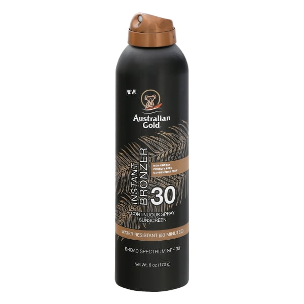 Australian Gold Continuous Spray Sunscreen with Instant Bronzer SPF 30