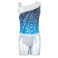 thumbnail image 4 of Gymnastics Leotards for Girls,Kids Glitter Stars Dance Unitards Biketards with Shorts,Y-Neck, 4 of 4
