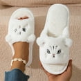 thumbnail image 2 of LHUnf Fuzzy Slippers For Women House Indoor Cozy Winter Slippers Indoor Shoes With Adorable Cat Print Design Bedroom Winter Shoes, 2 of 6