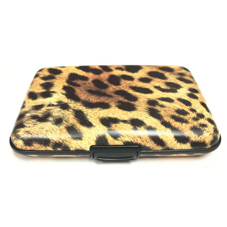 Leopard Print RFID Secure Data Theft Protection Credit Card Armored Wallet