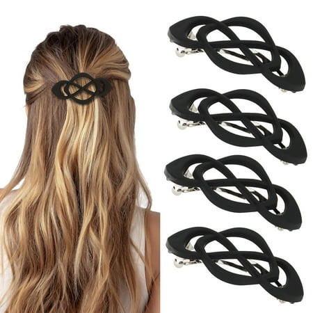 WEN Vintage French Barrette Clips-4 Pack Hair Accessories for Women & Girls,Thick to Thin Hair