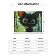thumbnail image 5 of Uemuo Cute Big-Eyed Black Cat Printed Throw Blanket for Couch, Fluffy Fuzzy Blankets for Bed, Sofa, Cozy Flannel Faux Fur Blanket-80"x60", 5 of 6