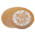 thumbnail image 1 of 6 Exquisite Gold-tone Flower Dinning Table COASTERS SET, 1 of 5