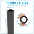 thumbnail image 2 of Uxcell 1-1/4" (32mm) ID x 3Ft x 0.35" Pipe Insulation Foam Tube, Pipe Cover Wrap Roll Bar Tubing for Handle Grip HVAC Air Conditioner Units, Black, 2 of 7