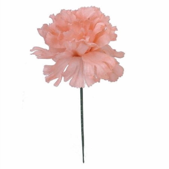 Larksilk Real Touch Peach Silk Carnation Picks - 100 Count Bulk, 3.5"" Artificial Flower Heads With 5"" Stems, Ideal For Weddings, Decorations, Diy Decor