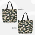 thumbnail image 4 of Sigee Flowers Print Large Capacity Zippered Tote Bag - Durable, Stylish and Versatile for Everyday Use, 4 of 9