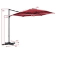 thumbnail image 2 of Costway 10 FT Patio Cantilever Umbrella with 360° Rotation, Air Vent, Cross Base Included Wine, 2 of 10