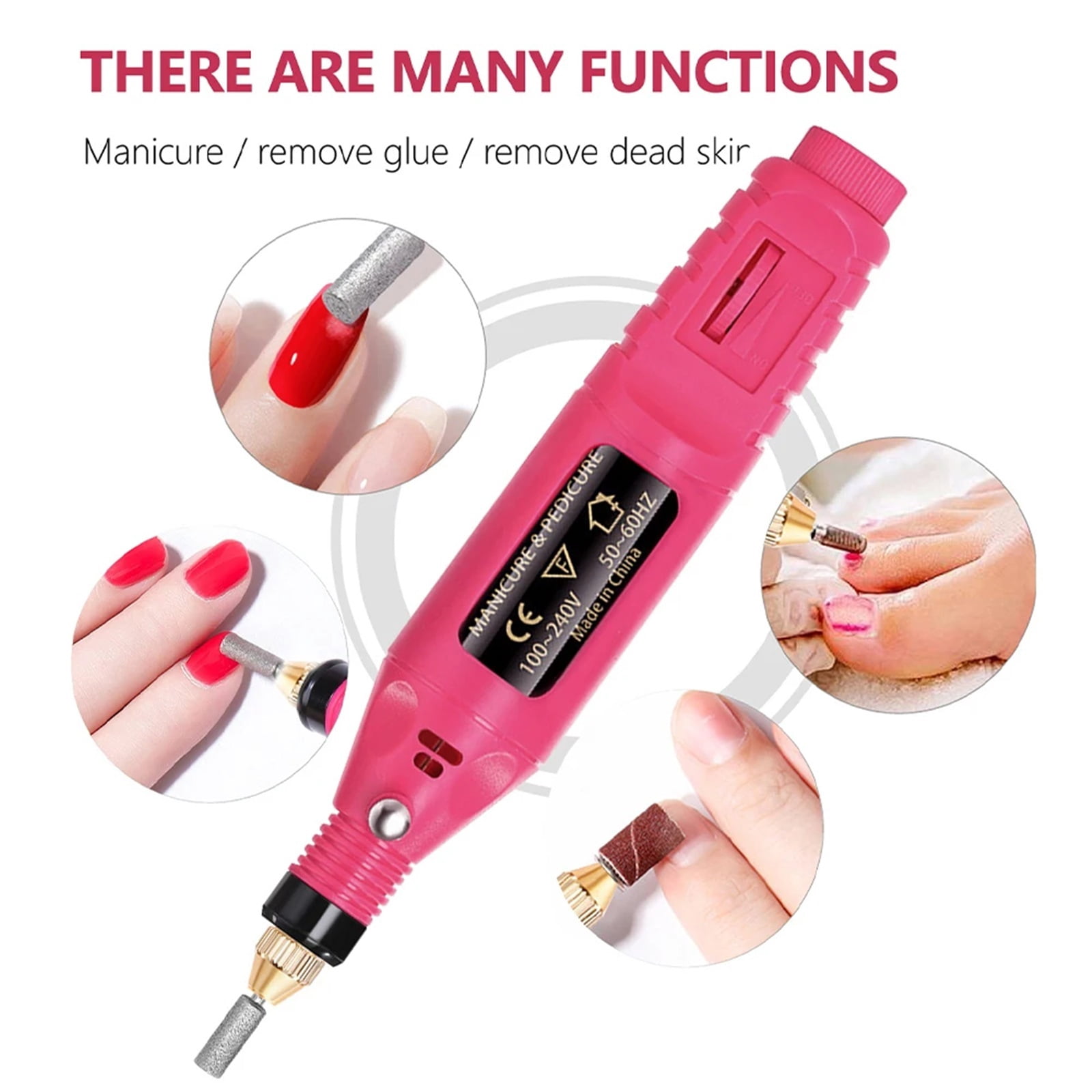 Electric Nail Drill Machine Set Pedicure Grinding Equipment Mill For Manicure  Professional Strong Nail Polishing Tool