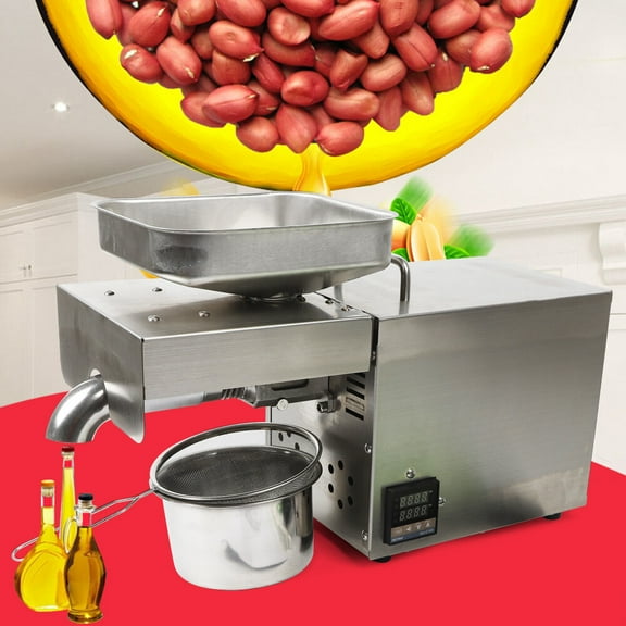 610W 110V Oil Press Machine 16.93*7.1*11.8in for Pressing Various Materials, Including Mustard Seeds, Rapeseed, Crushed Peanuts, Almonds