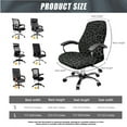 thumbnail image 5 of Xoenoiee Black Leopard Print Office Chair Cover with Armrest Covers, Removable Dining Chair Cover with Elastic Edge Soft High Chair Slipcovers Waterproof Computer Desk Chair Covers for Armchair, S, 5 of 6