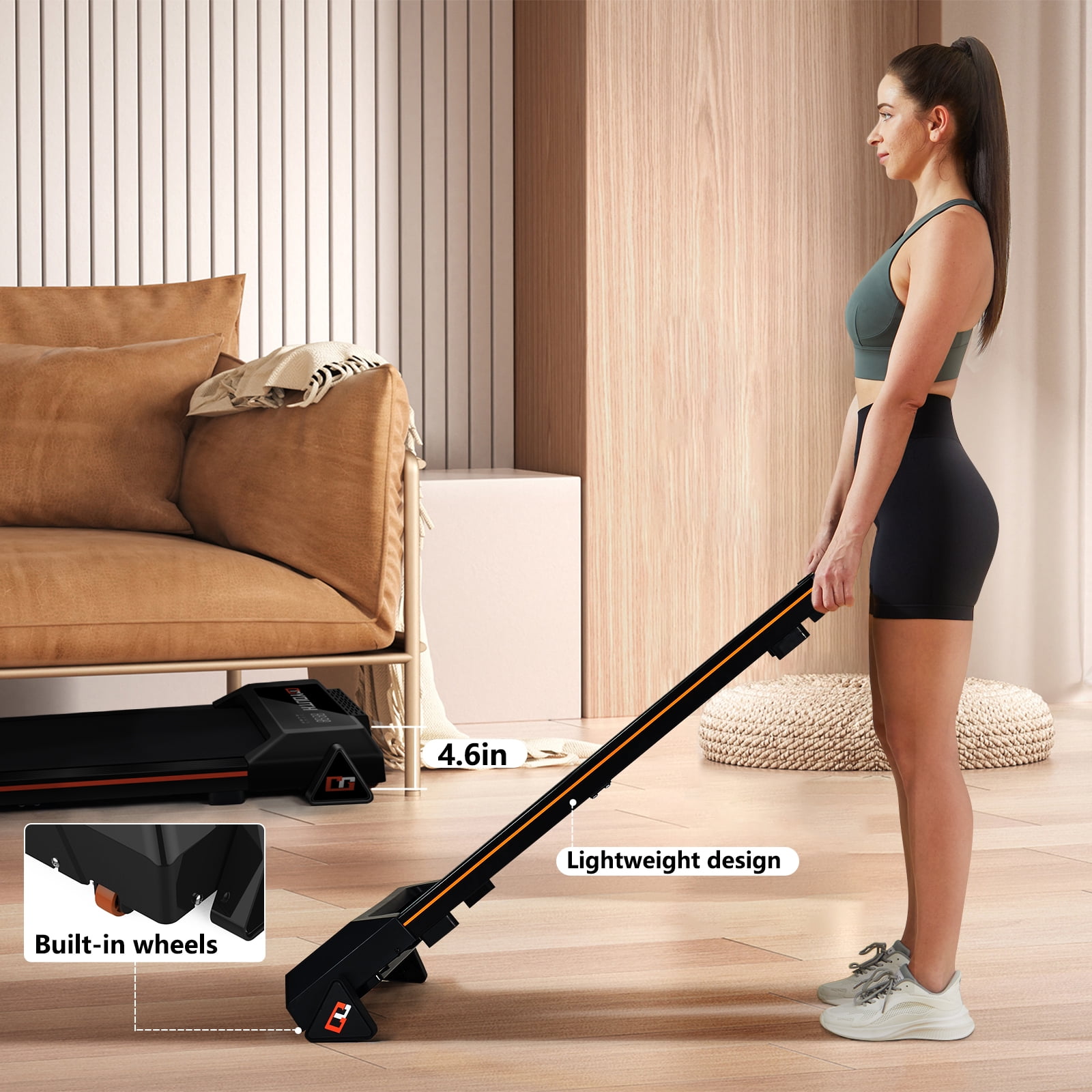 Goyouth Portable Mini Electric Treadmill with 3-Level Incline