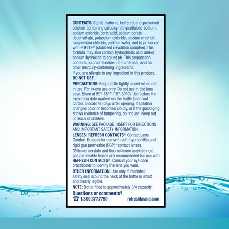 Refresh Contacts Contact Lens Comfort Drops For Use with Contact Lenses, 12 ml